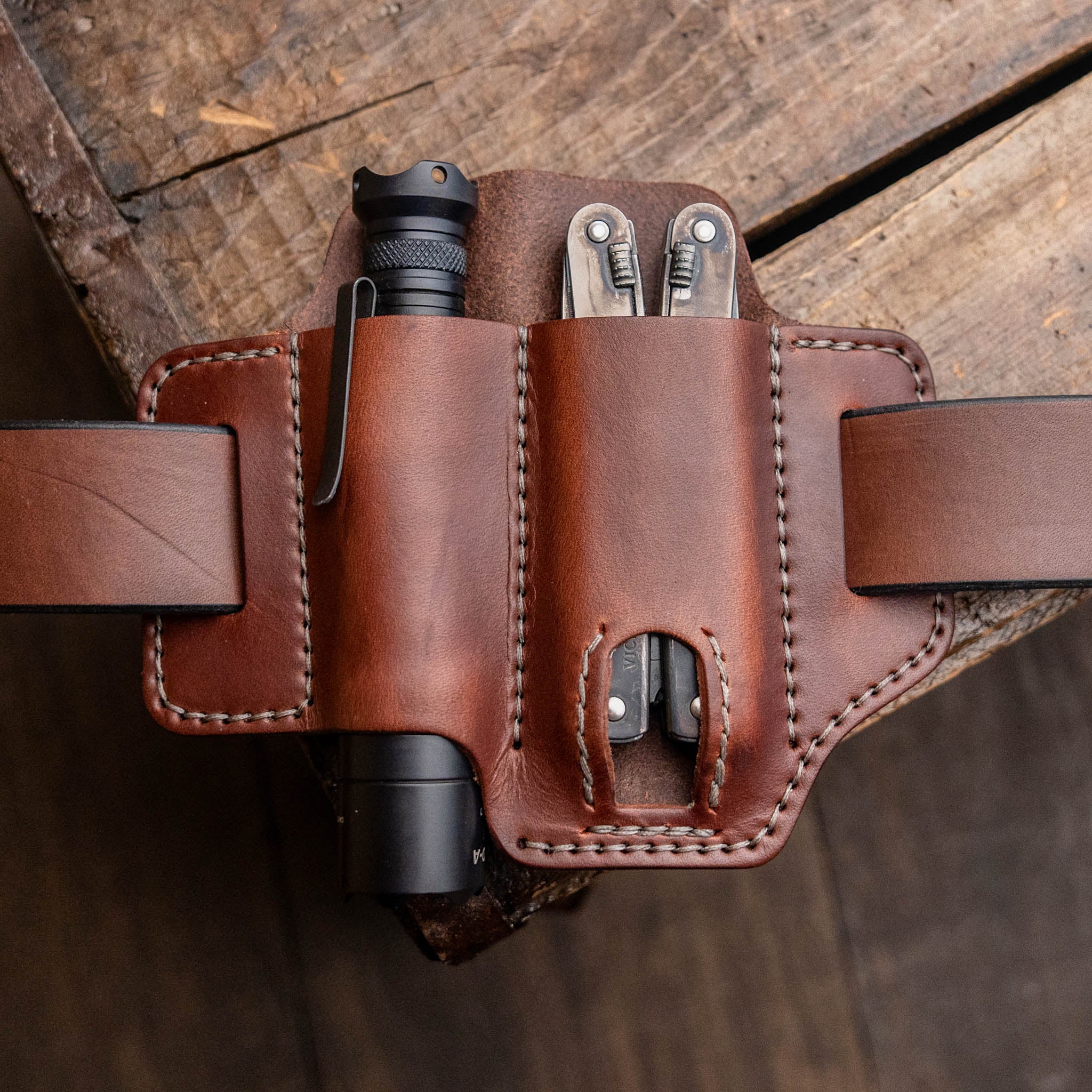 Gentlestache Multitool Leather Sheath For Belt, EDC Leather Belt...