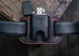 Tale of Knives handcrafted full grain leather holders for Zippo lighter. Made in the USA. Belt sheaths for zippo lighter