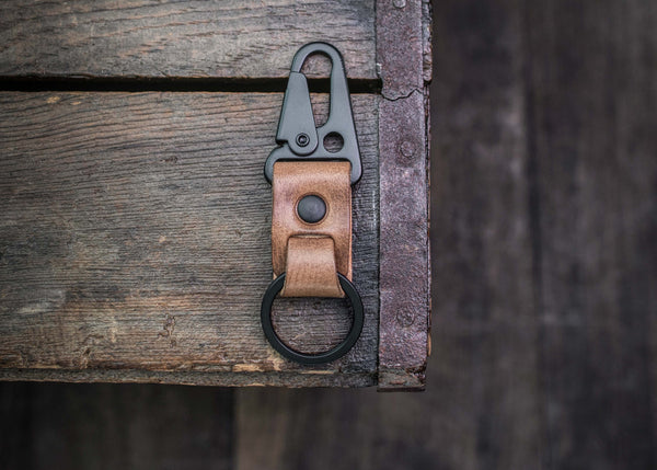 Leather keychain. Handcrafted in the USA leather gear. Full grain leather.